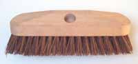 Deck scrub brush and broom head