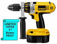 Dewalt DC925KBD 18v 13mm Heavy Duty Hammerdrill/Driver + 3 batteries