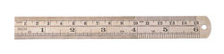 Double sided 6 inch steel rule