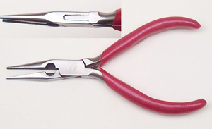 Long Nose Plier 160mm with Red PVC  Handle