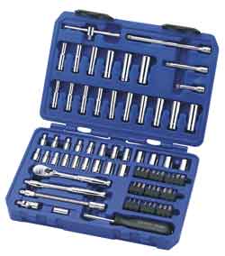 Draper 18966 75 piece 1/4in  square drive combination MM/AF socket set