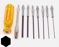 Hex keys 9 pcs m/m hex s/driver