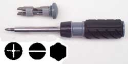 Reversible ratchet magnetic bit     holder/screwdriver + 9 bits