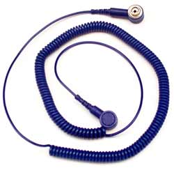 Esd cord coiled (3meg)blue