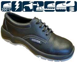 Black padded tie safety shoe